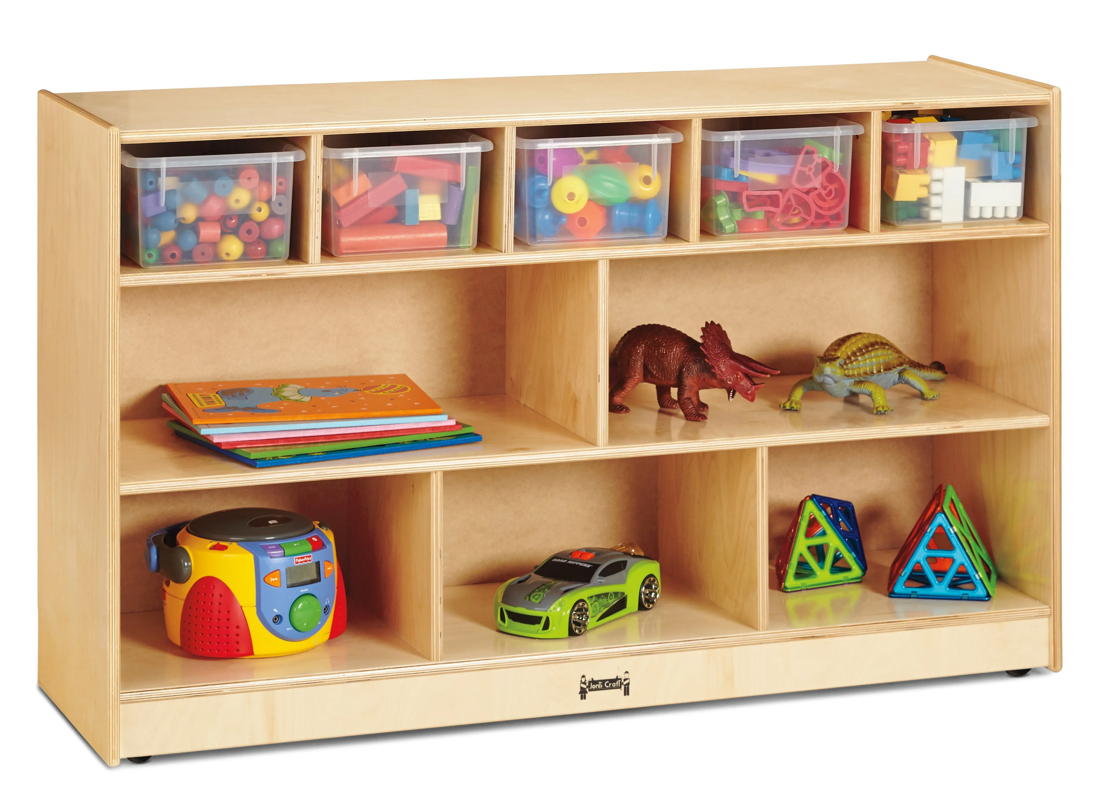 #416 Jonti-Craft® Low Combo Mobile Storage Unit - with Clear Bins