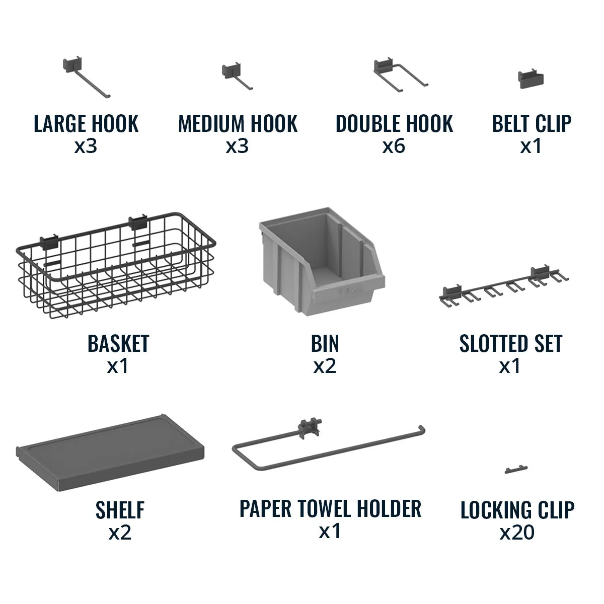 51" x 32" Pristine Pegboard |20 Attachments