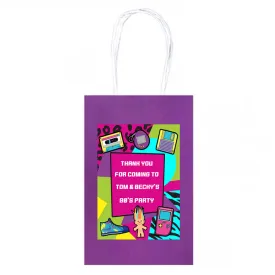 90's Retro Personalised Paper Party Bags - Pack of 12