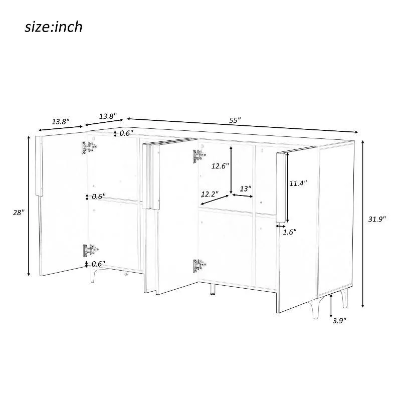A Glossy Finish Light Luxury Storage Cabinet