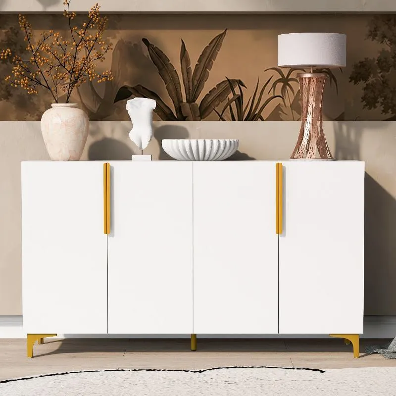 A Glossy Finish Light Luxury Storage Cabinet