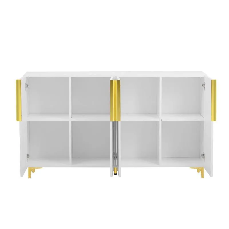 A Glossy Finish Light Luxury Storage Cabinet