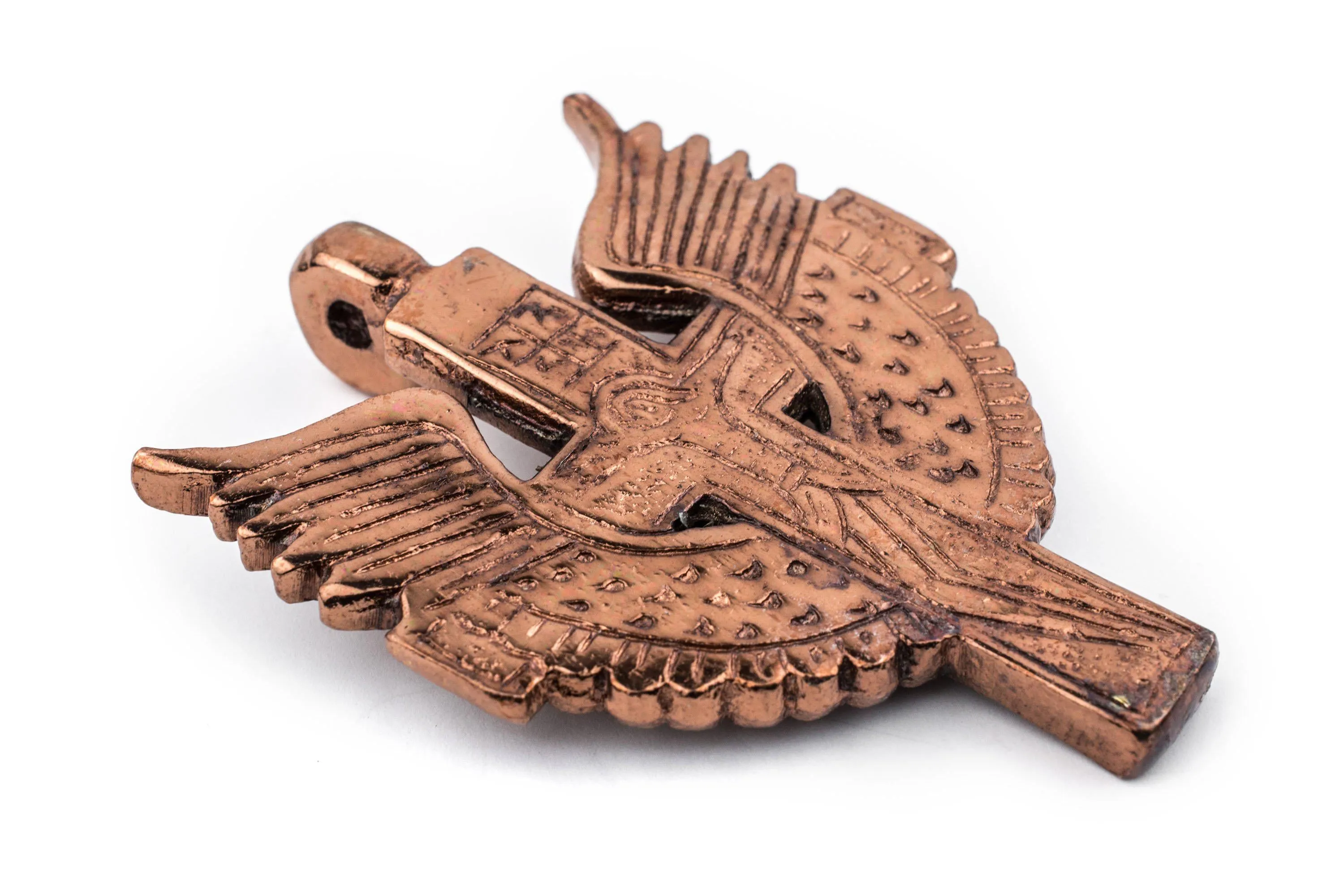 Angel Wings Ethiopian Copper Cross Pendant (80x60mm)