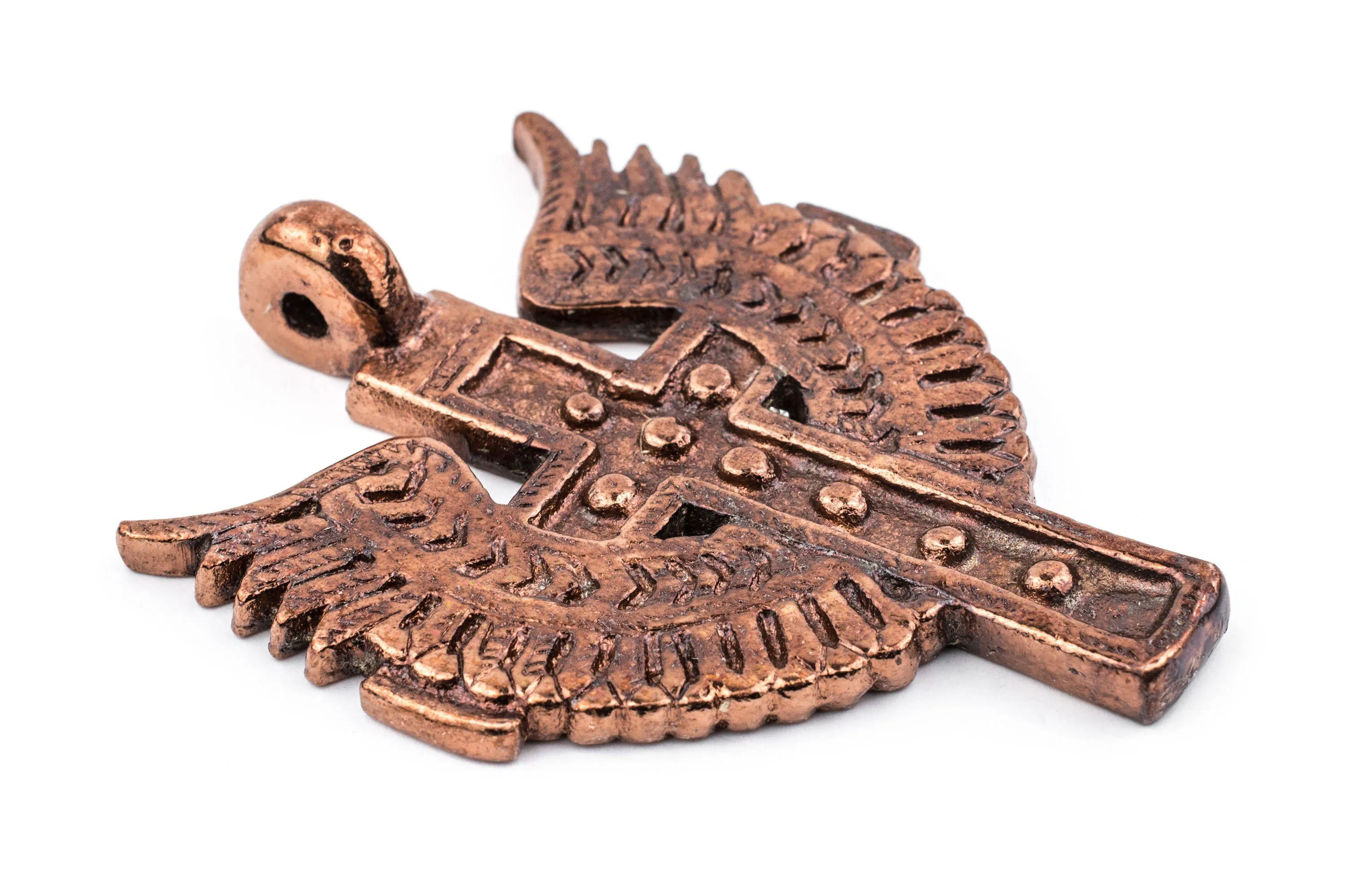 Angel Wings Ethiopian Copper Cross Pendant (80x60mm)
