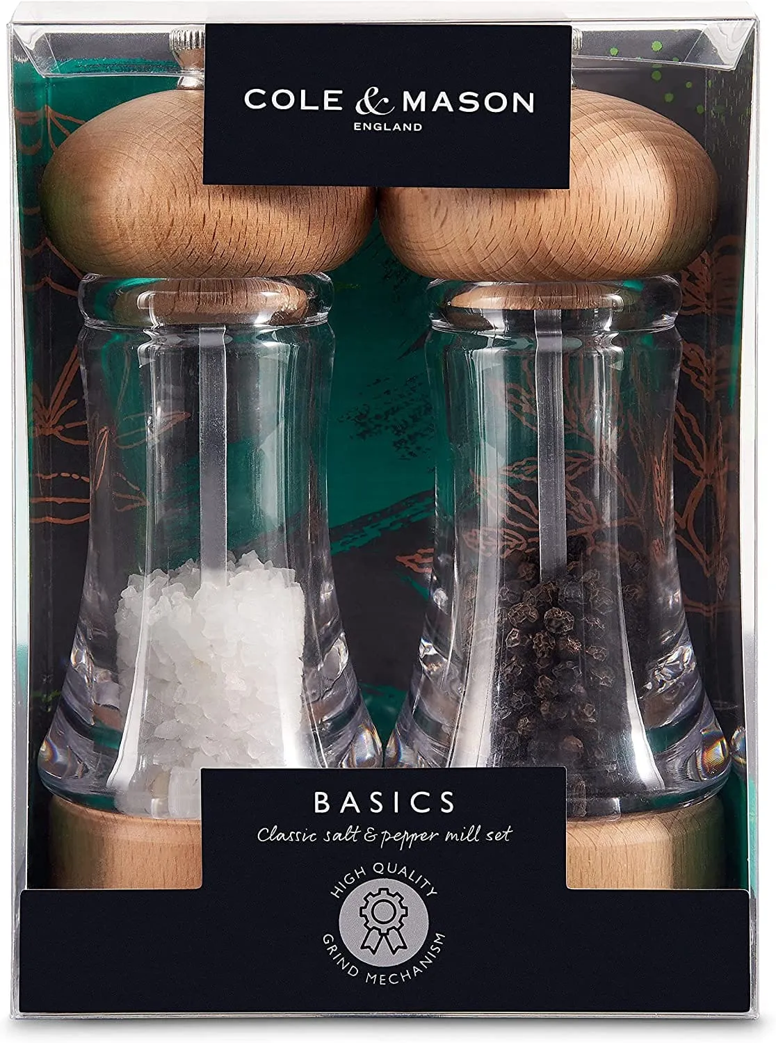 Beech Wood & Acrylic Salt & Pepper Mill Set by Cole & Mason