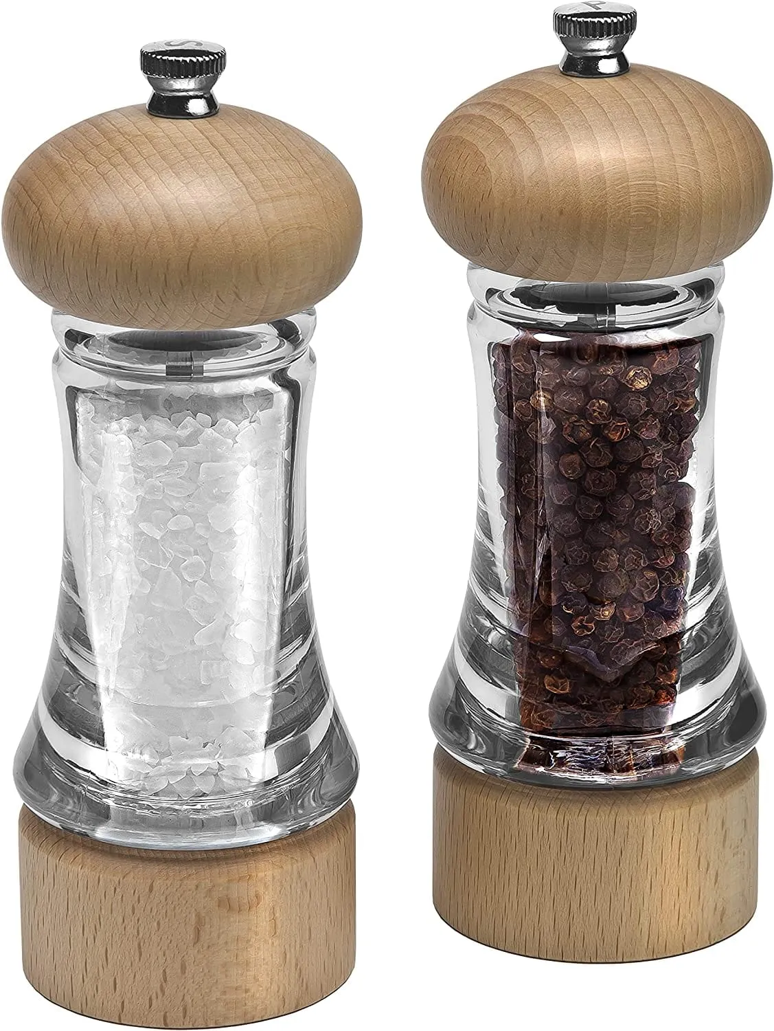 Beech Wood & Acrylic Salt & Pepper Mill Set by Cole & Mason