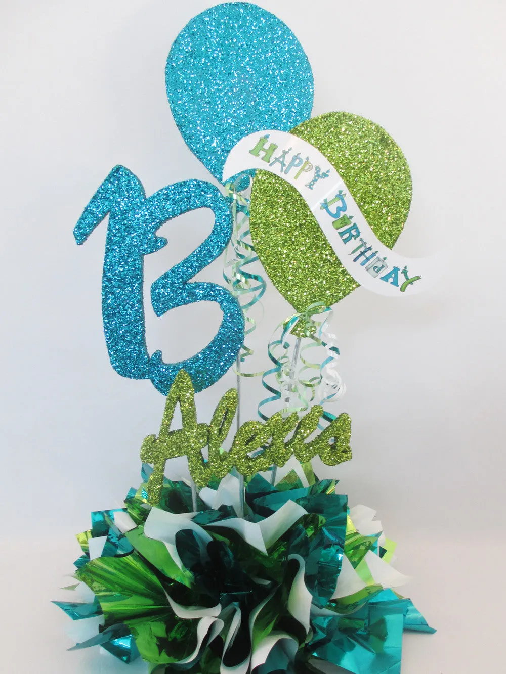 Birthday Centerpiece with Faux Balloons