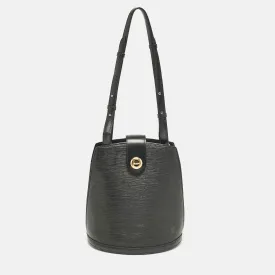 Black Epi Leather Cluny Bucket Bag