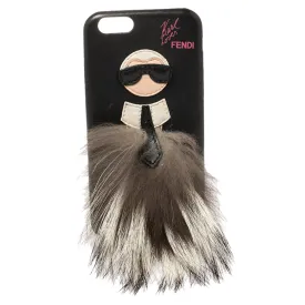 Black Leather and Fox Fur Karlito iPhone 6 Case