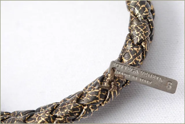 Bottega Veneta Intrecciato Calf Bracelet/Bangle Oro/Black 113546