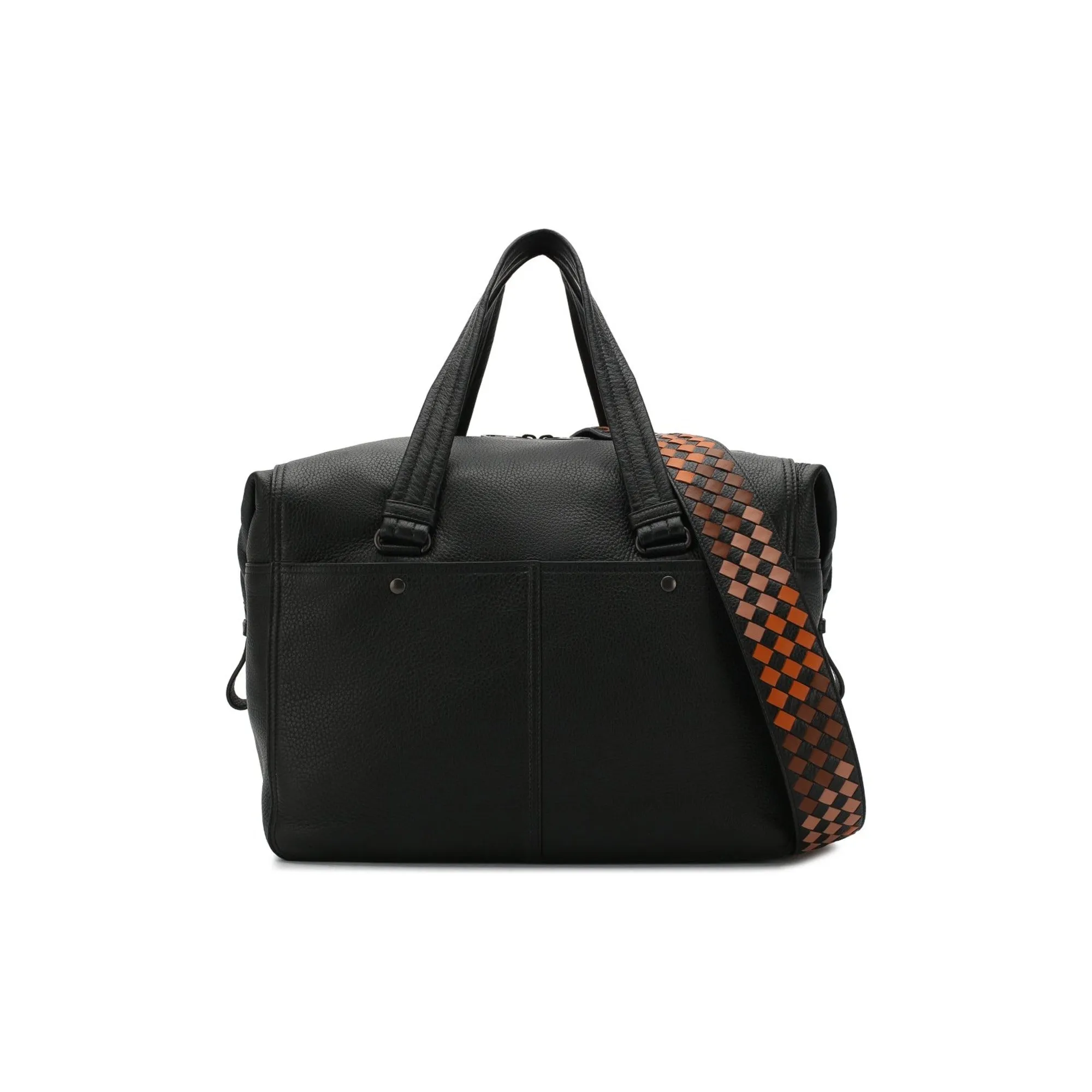 Bottega Veneta Leather Black Boston Bag