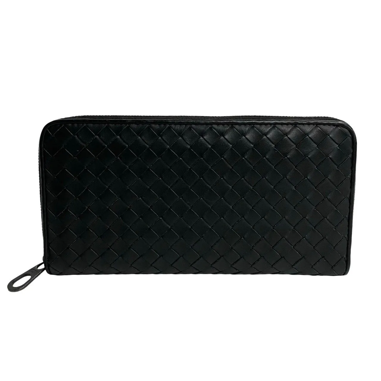 Bottega Veneta Leather Intrecciato Bifold Wallet Black