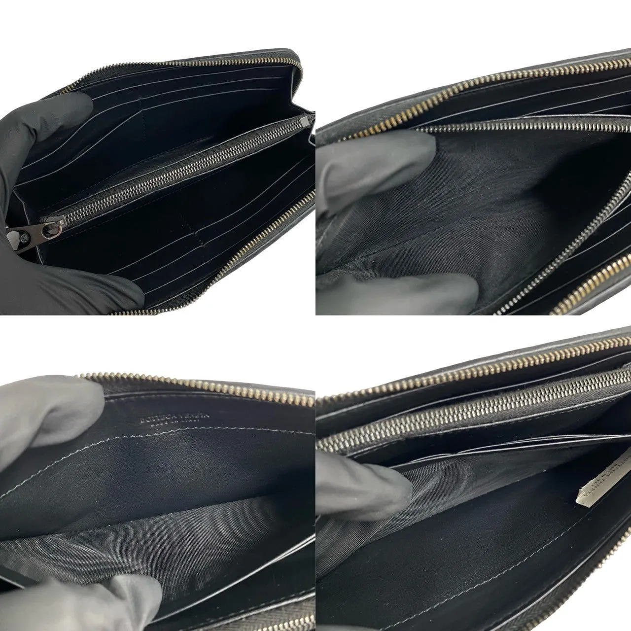 Bottega Veneta Leather Intrecciato Bifold Wallet Black