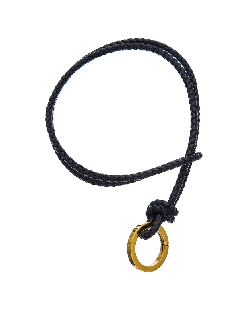 Bottega Veneta Long Intreccio Leather Key Ring
