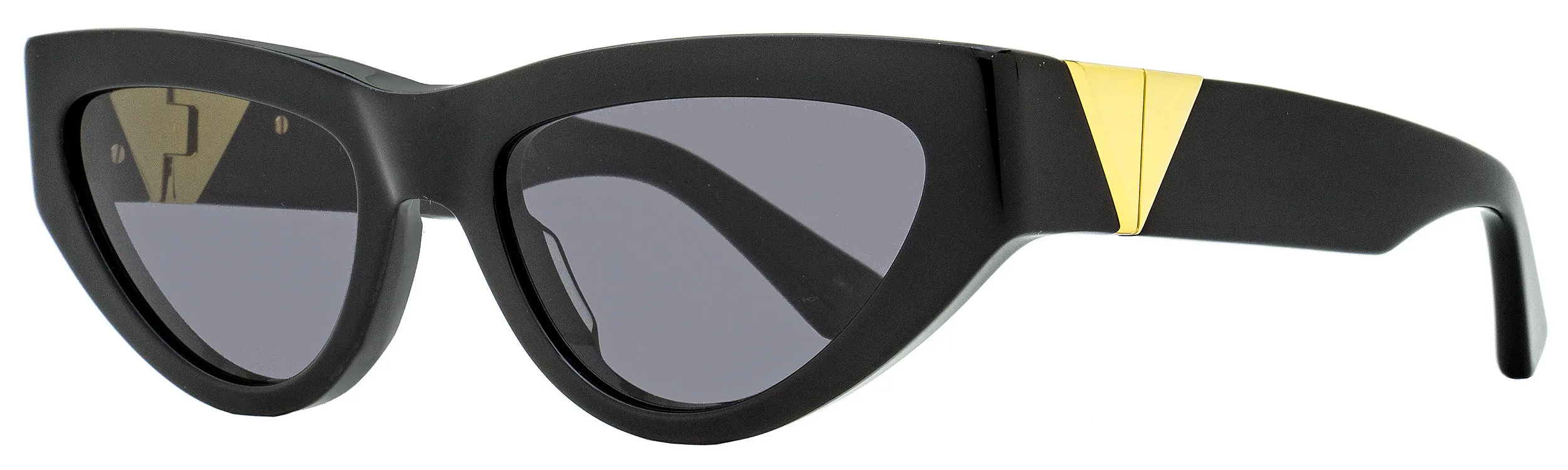 Bottega Veneta Women's Cat Eye Sunglasses BV1176S 001 Black/Gold 55mm