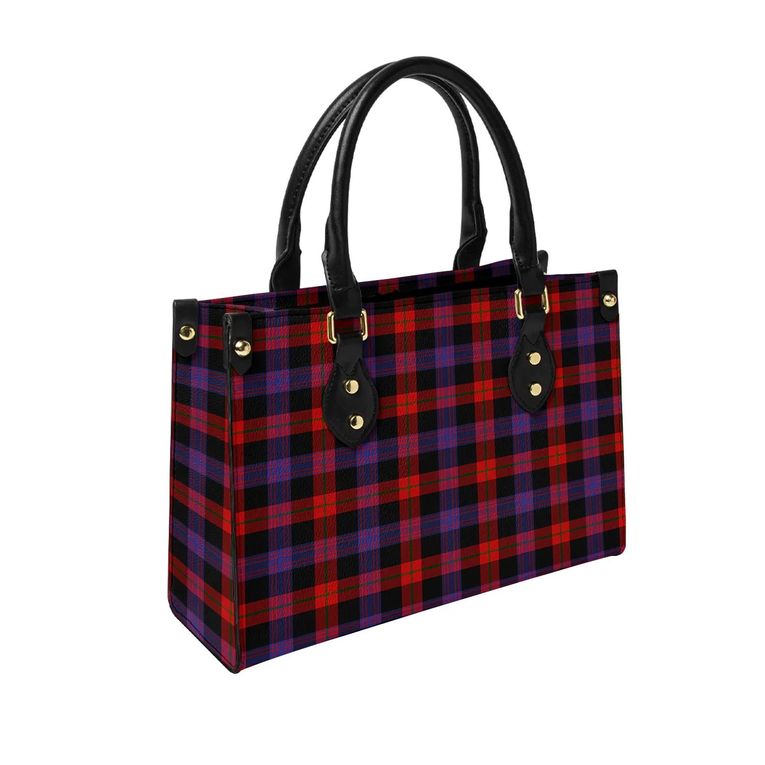 Broun Modern Tartan Leather Bag
