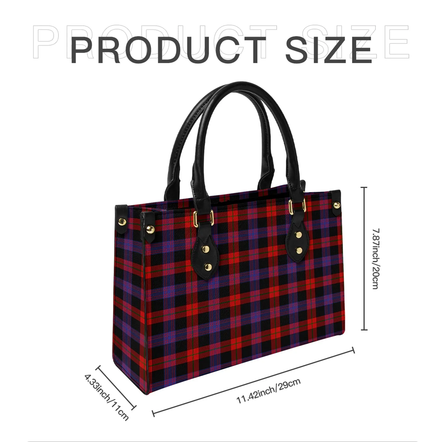 Broun Modern Tartan Leather Bag