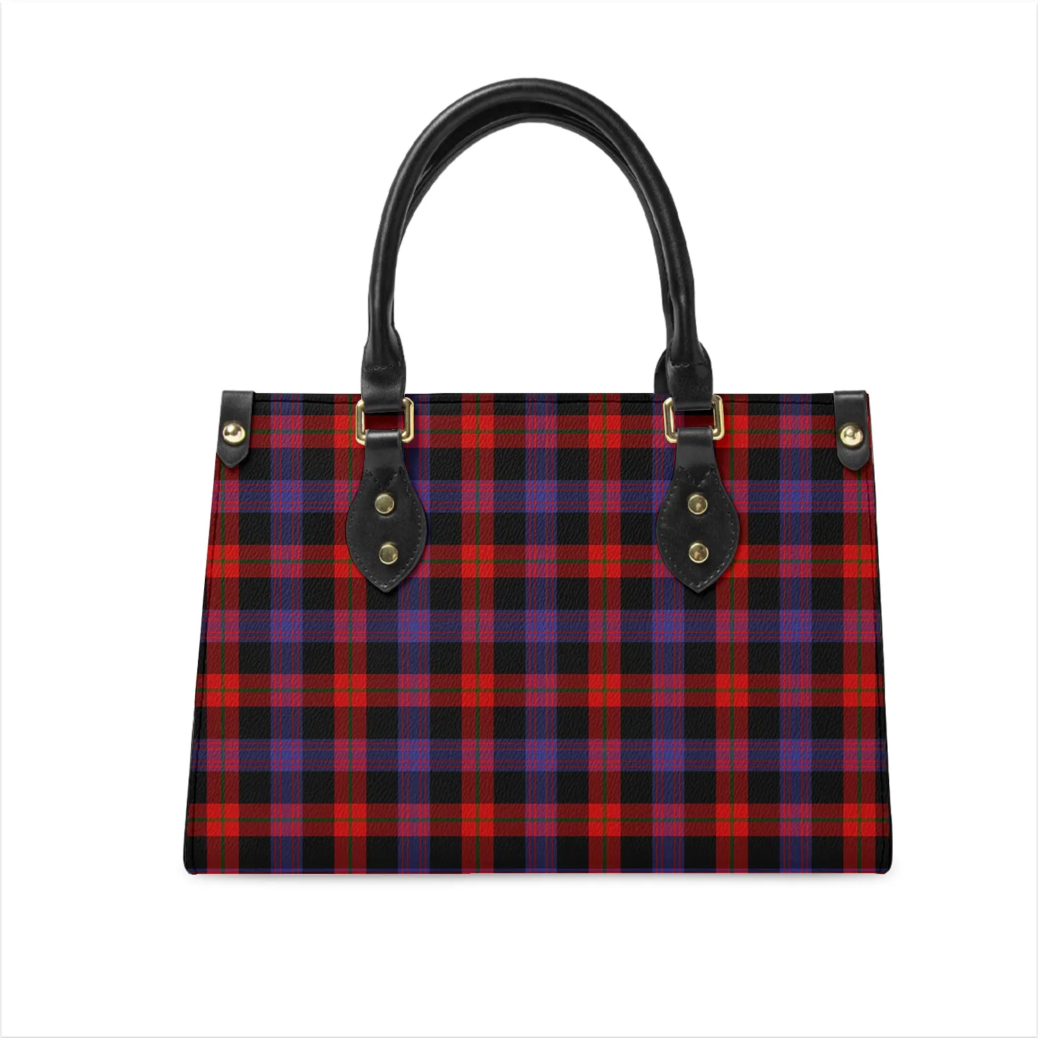 Broun Modern Tartan Leather Bag