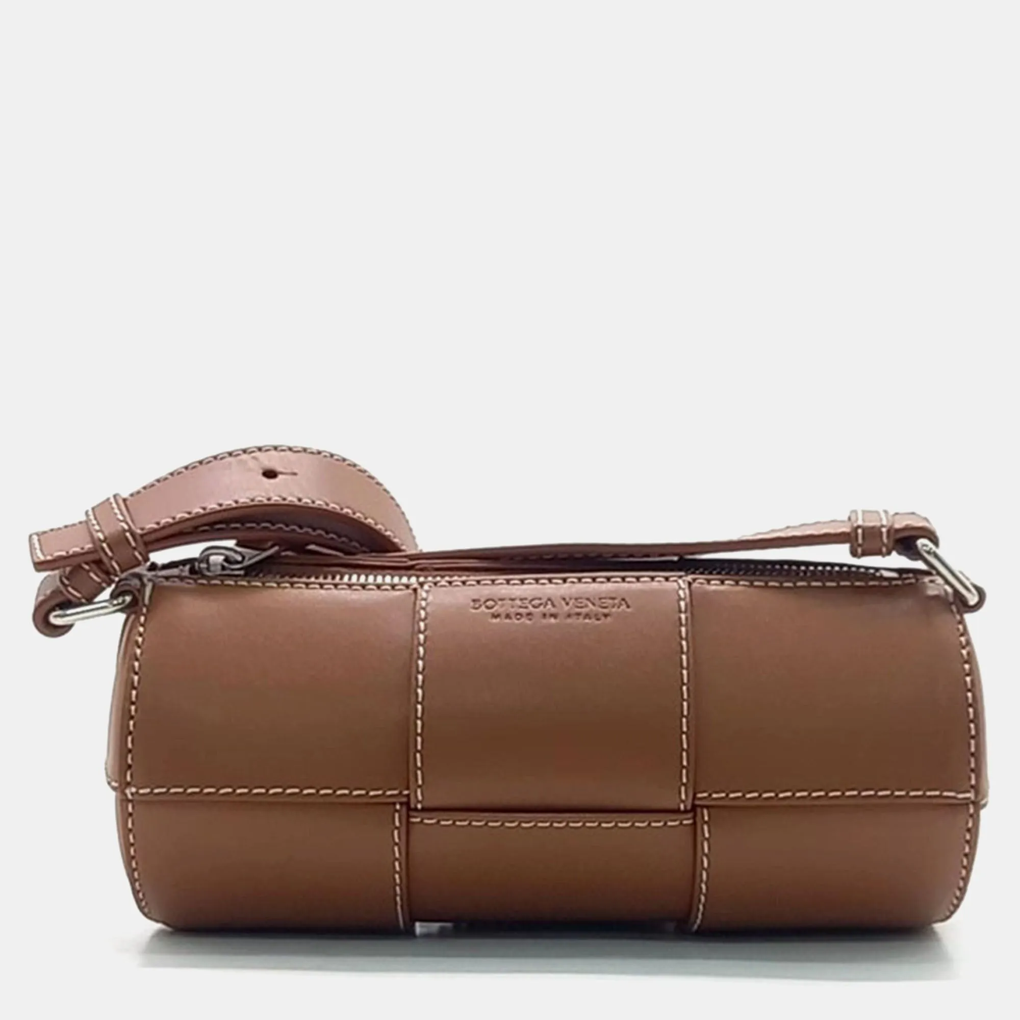 Brown Leather Small Canette Shoulder Bag