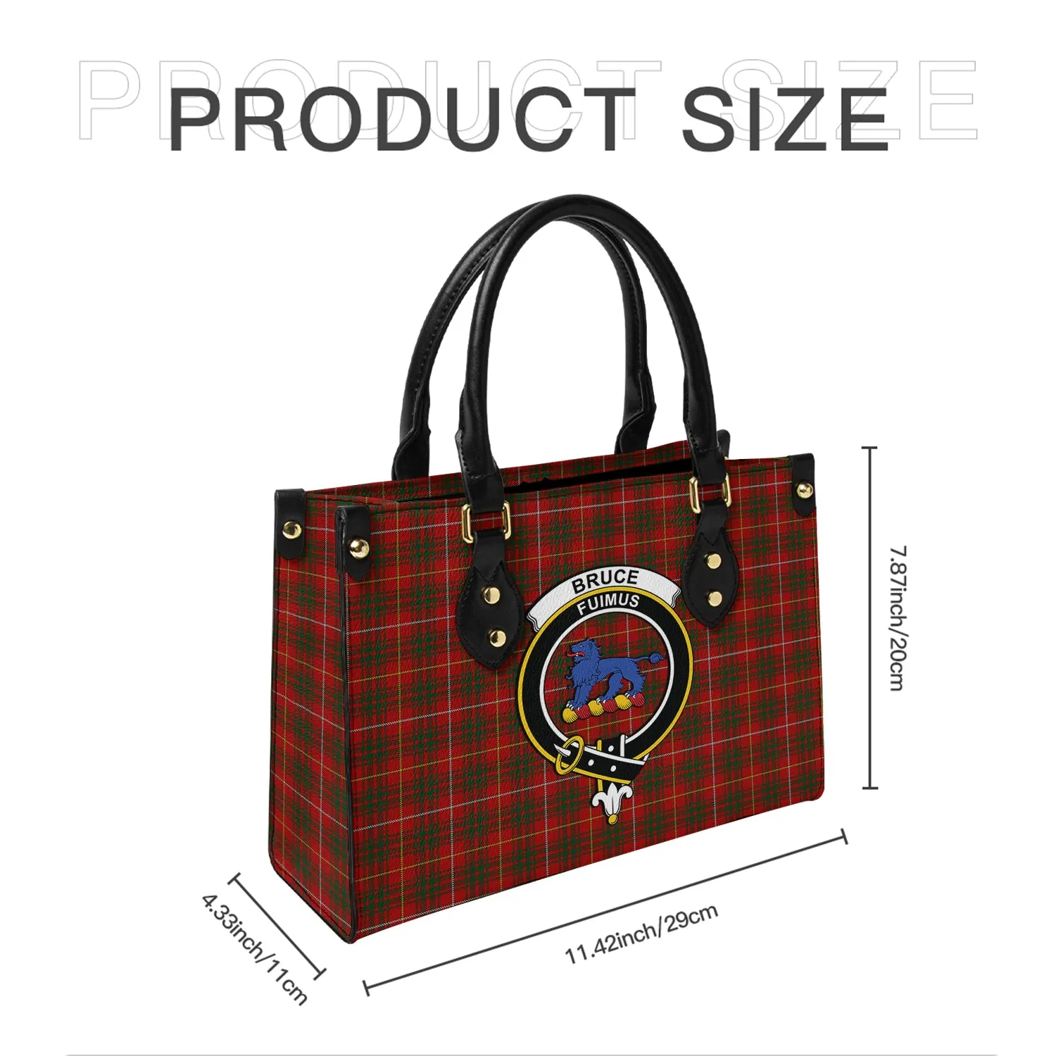 Bruce Tartan Leather Bag with Family Crest