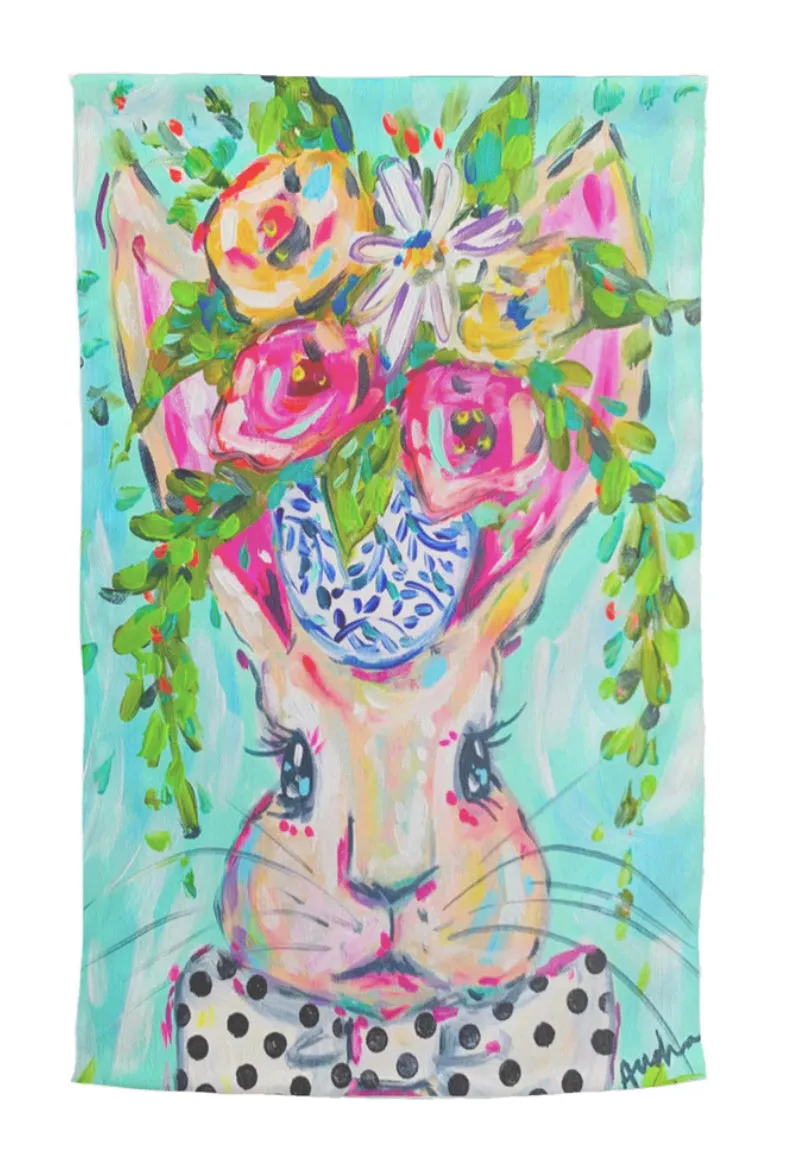 Bunny Flower Pot Garden Flag