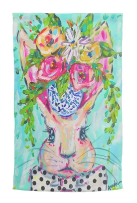 Bunny Flower Pot Garden Flag