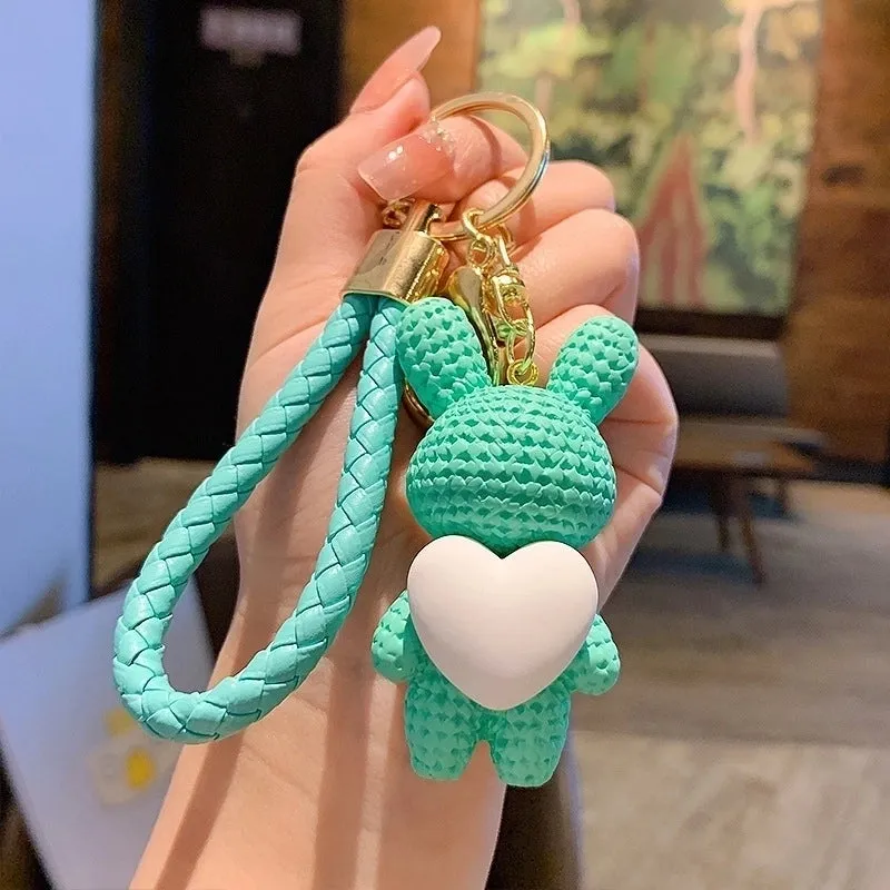 Cartoon Style Animal Heart Shape Resin Unisex Bag Pendant Keychain