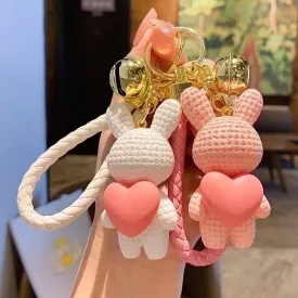 Cartoon Style Animal Heart Shape Resin Unisex Bag Pendant Keychain