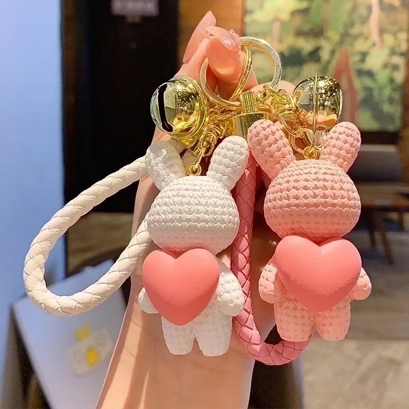 Cartoon Style Animal Heart Shape Resin Unisex Bag Pendant Keychain