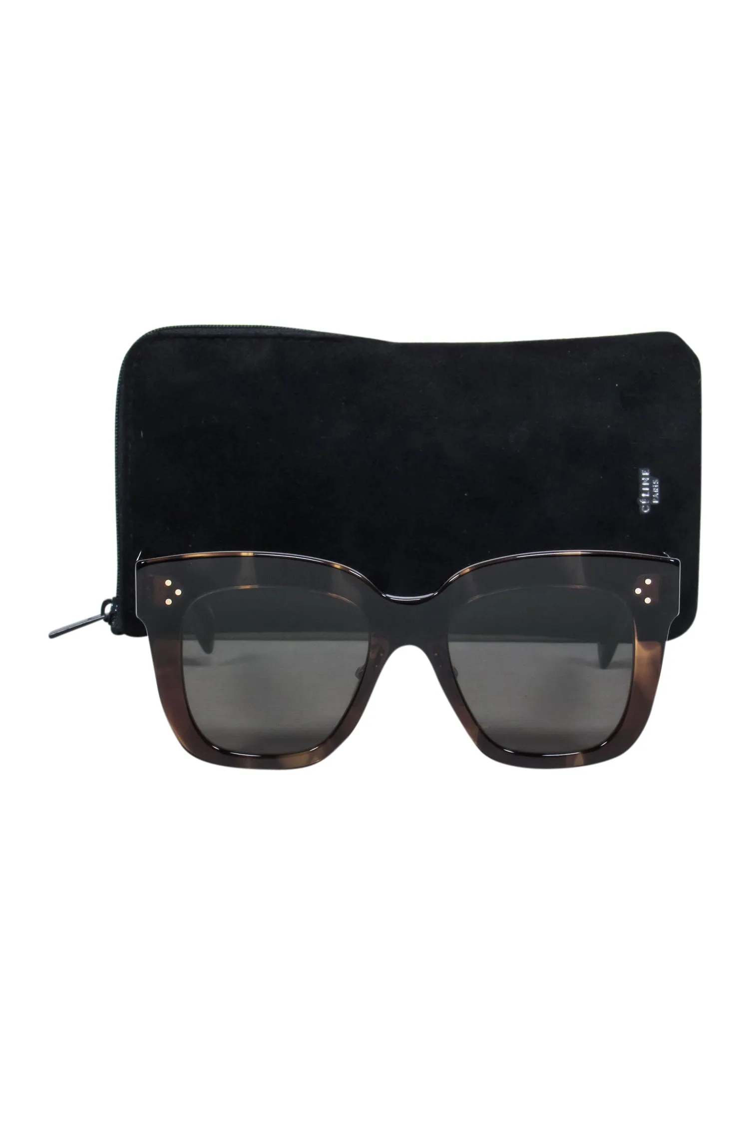Celine - Brown Tortoise Large Square Sunglasses