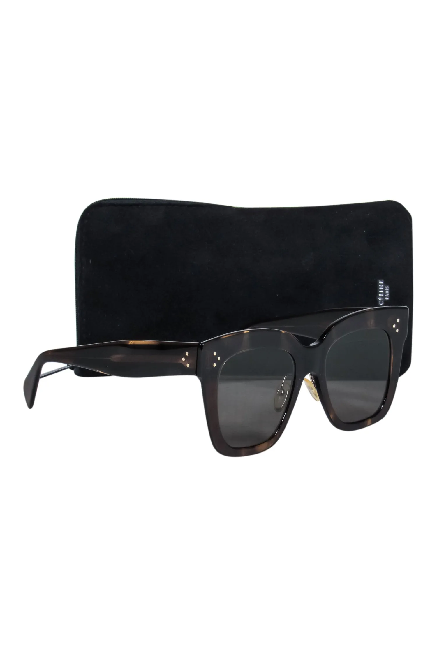 Celine - Brown Tortoise Large Square Sunglasses