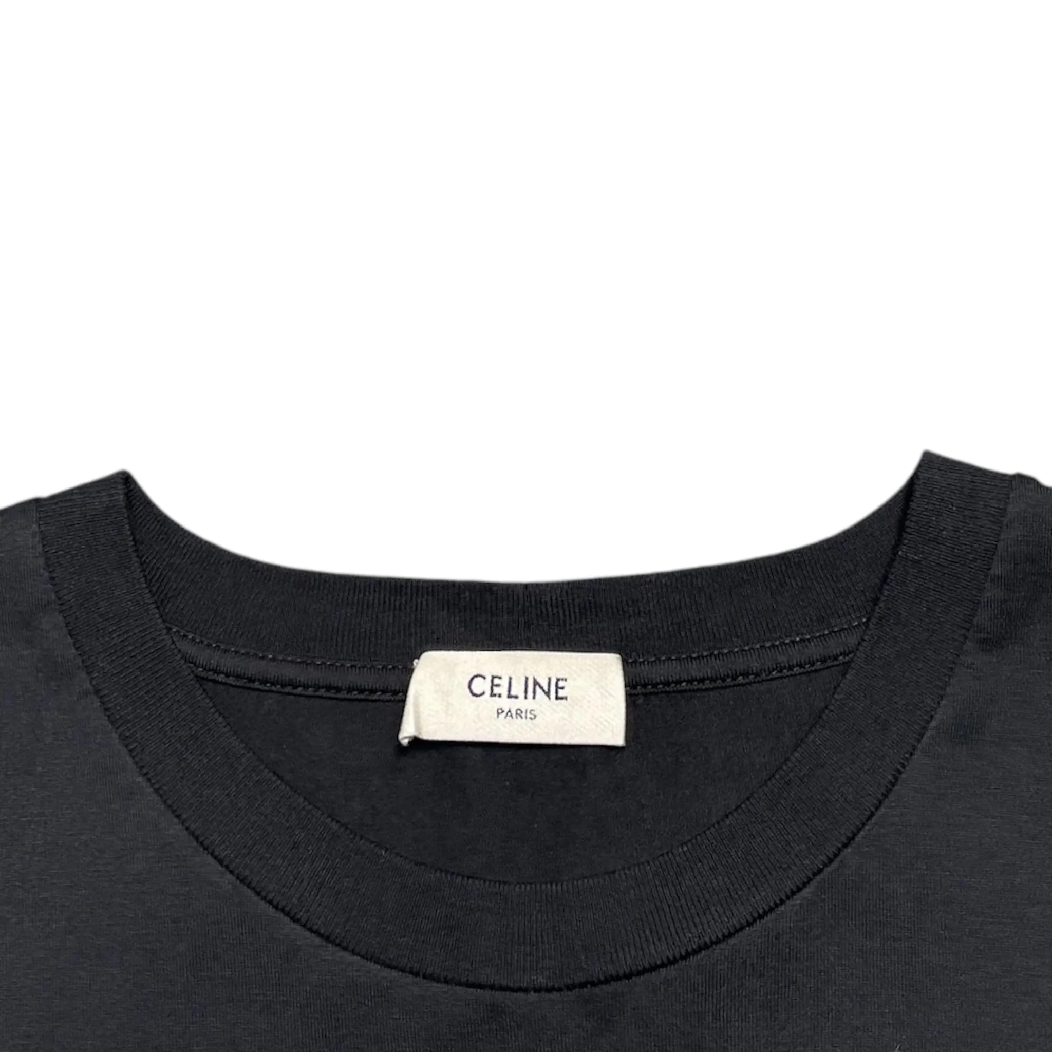 Celine Loose Studded Short Sleeve Tee Shirt Black Pre-Owned