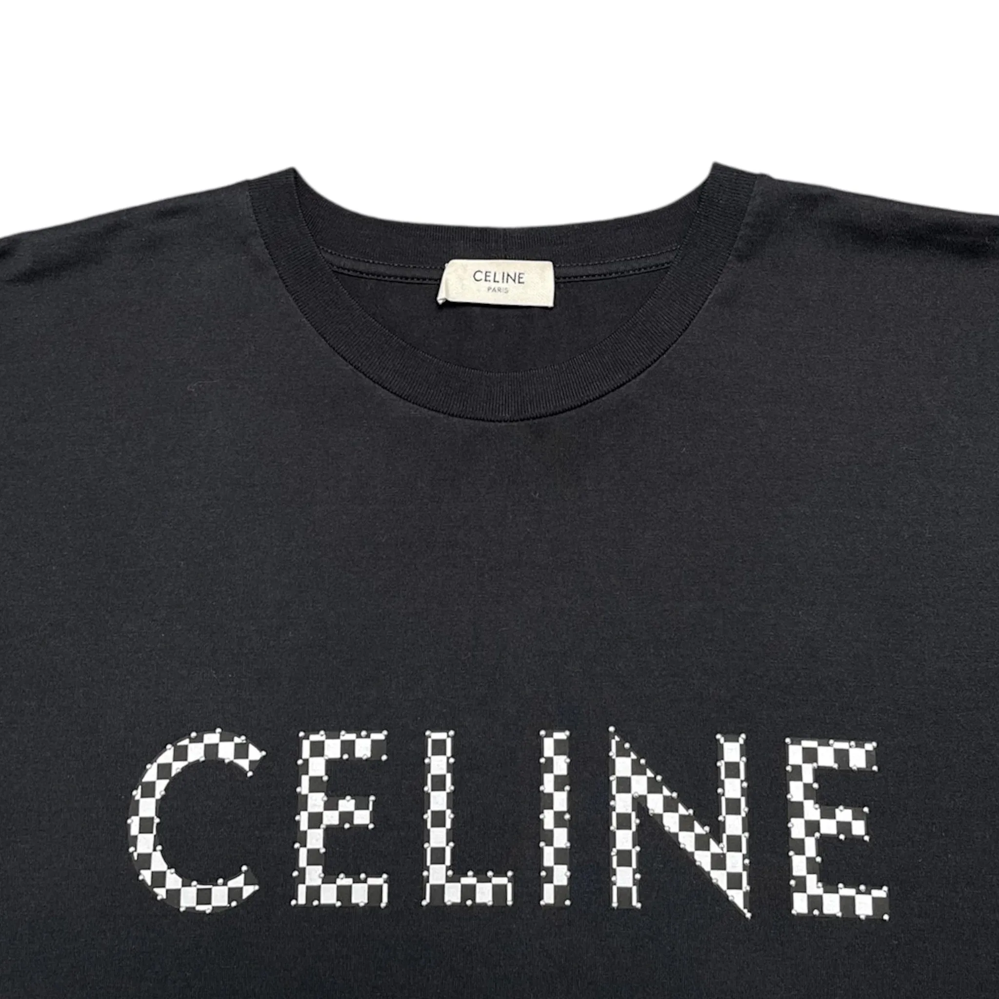 Celine Loose Studded Short Sleeve Tee Shirt Black Pre-Owned