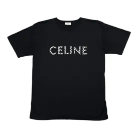 Celine Loose Studded Short Sleeve Tee Shirt Black Pre-Owned