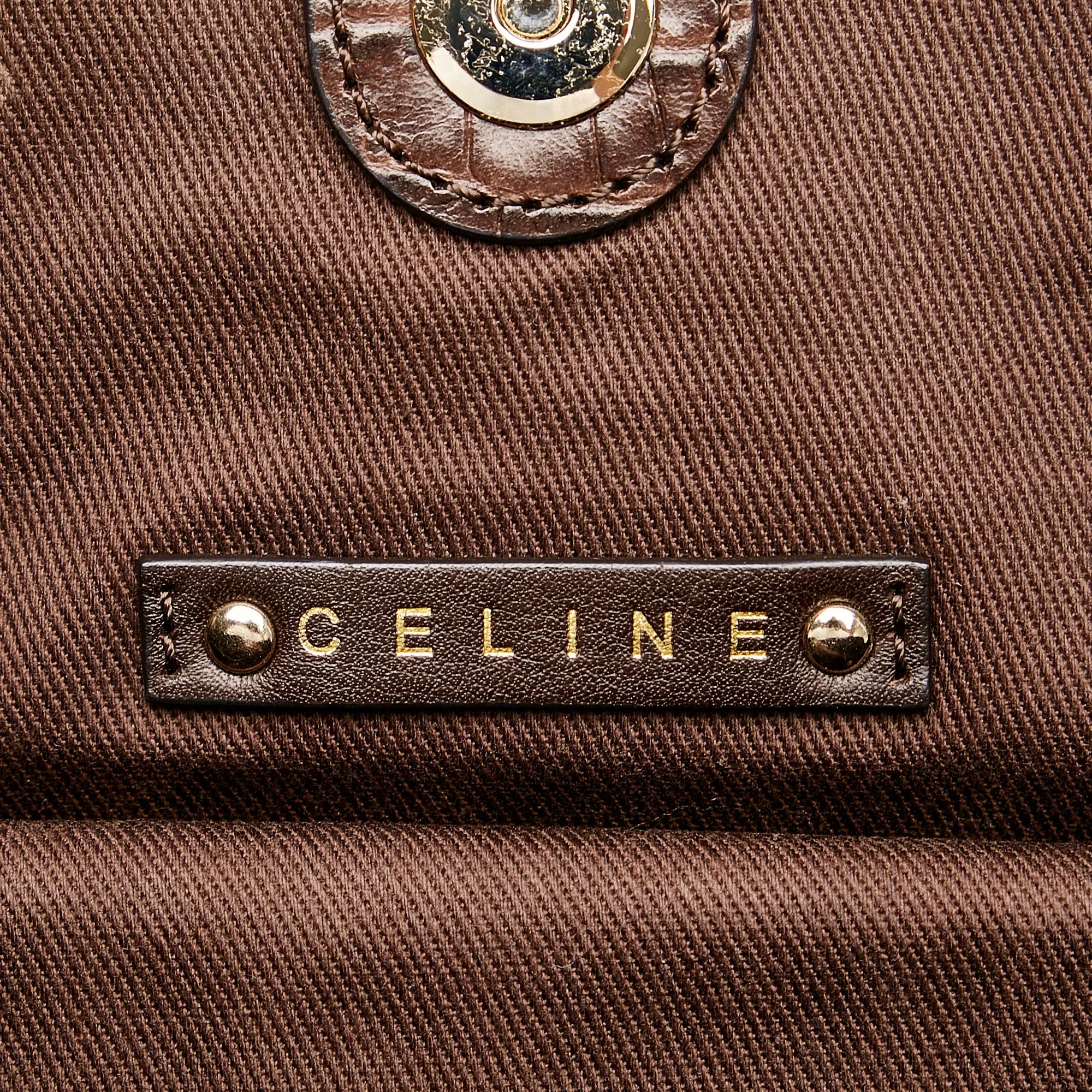 Celine Medium Macadam Bittersweet Canvas Handbag
