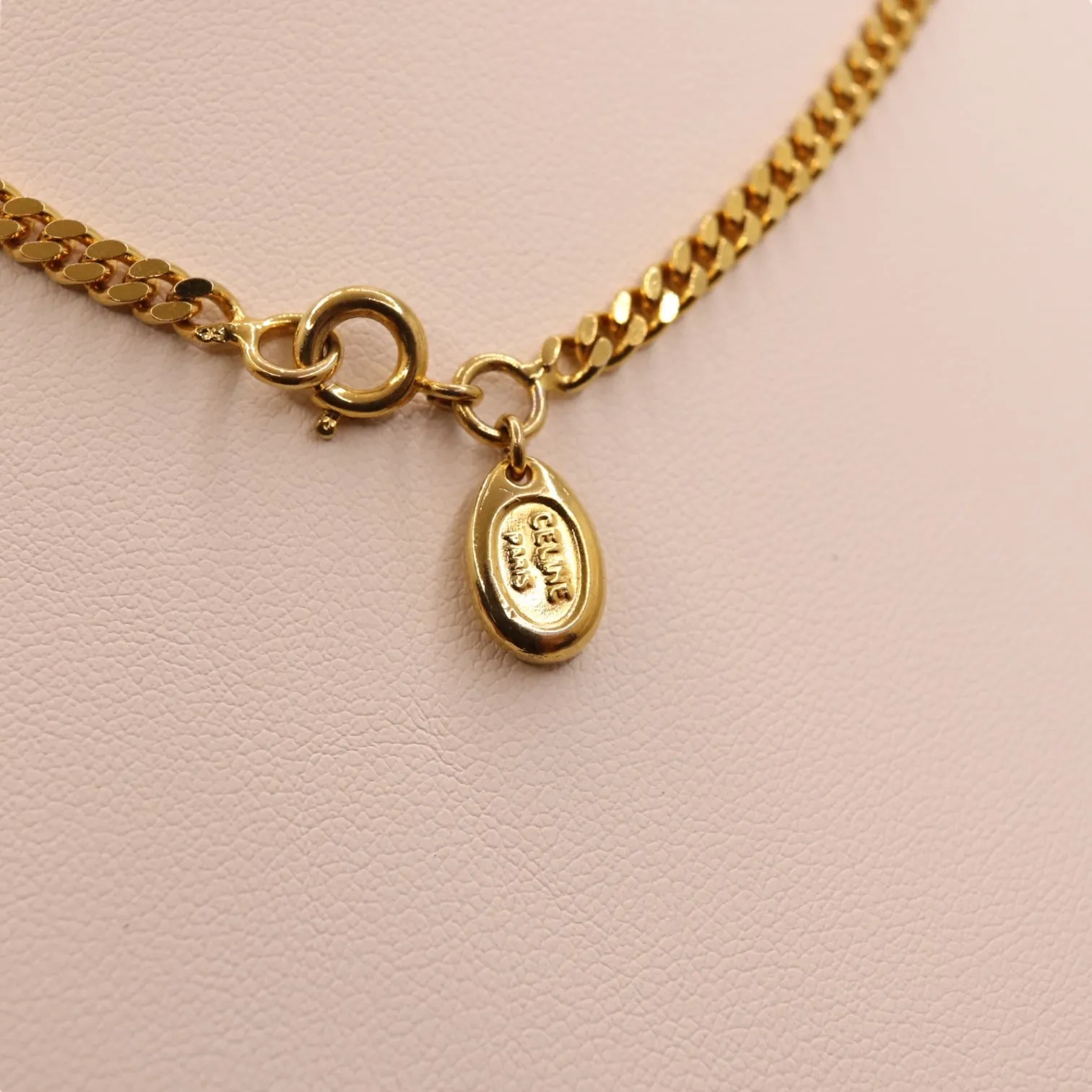 Celine Rhinestone Loop Necklace GHW