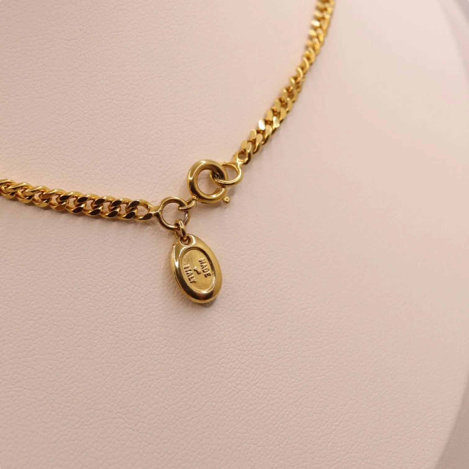 Celine Rhinestone Loop Necklace GHW