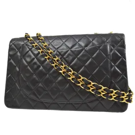 CHANEL 1991-1994 Black Lambskin Classic Flap Maxi 75041