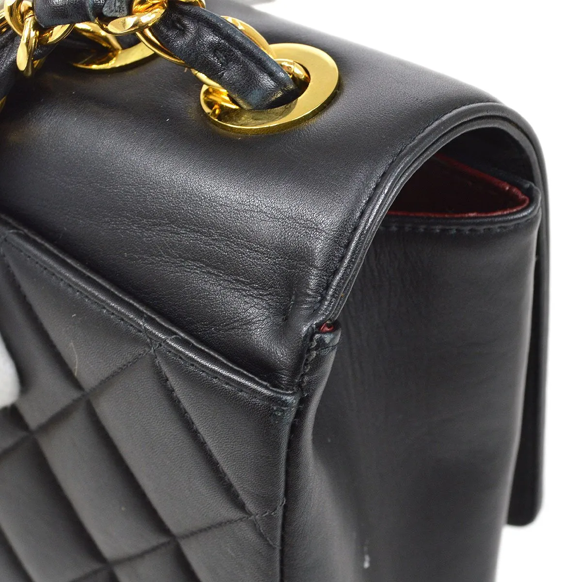 CHANEL 1991-1994 Quilted CC Flap Maxi Black Lambskin 72350