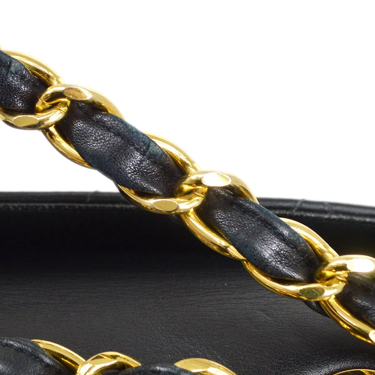 CHANEL 1991-1994 Quilted CC Flap Maxi Black Lambskin 72350