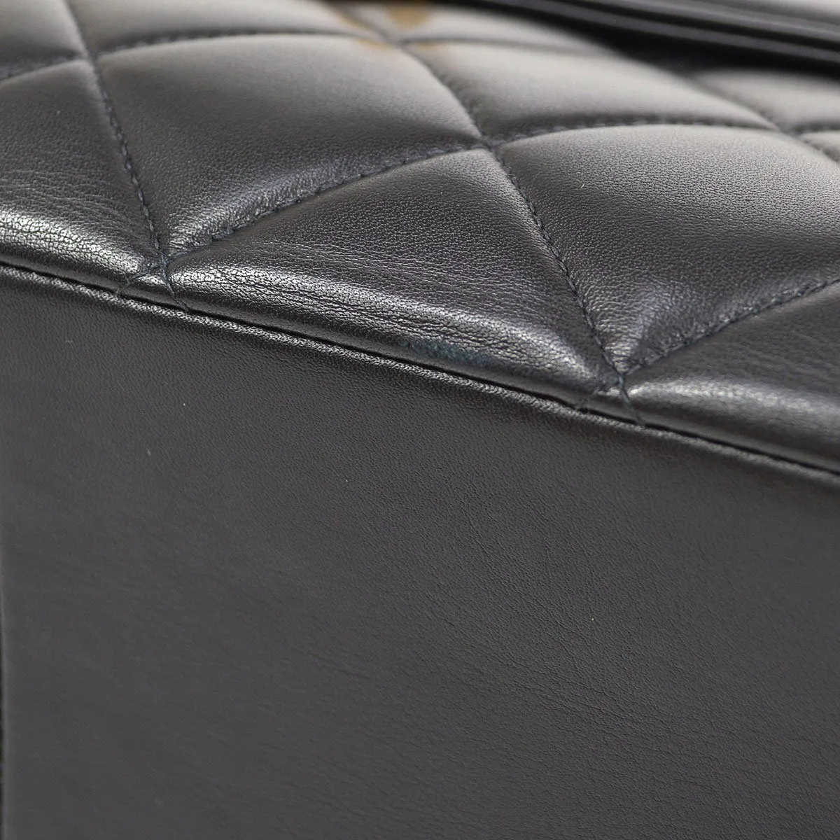 CHANEL 1991-1994 Quilted CC Flap Maxi Black Lambskin 72350