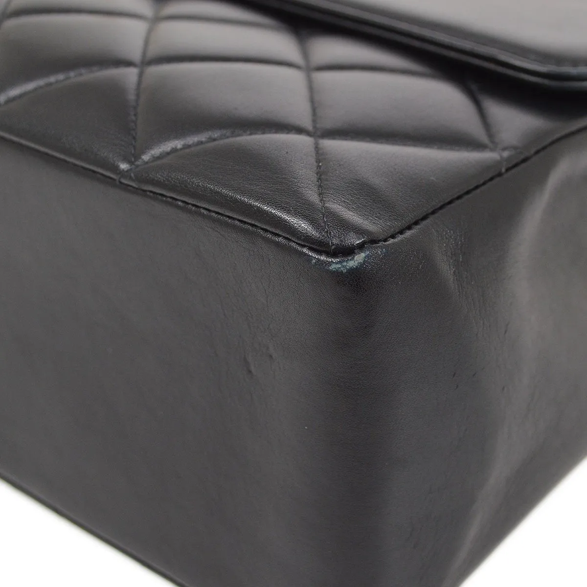 CHANEL 1991-1994 Quilted CC Flap Maxi Black Lambskin 72350