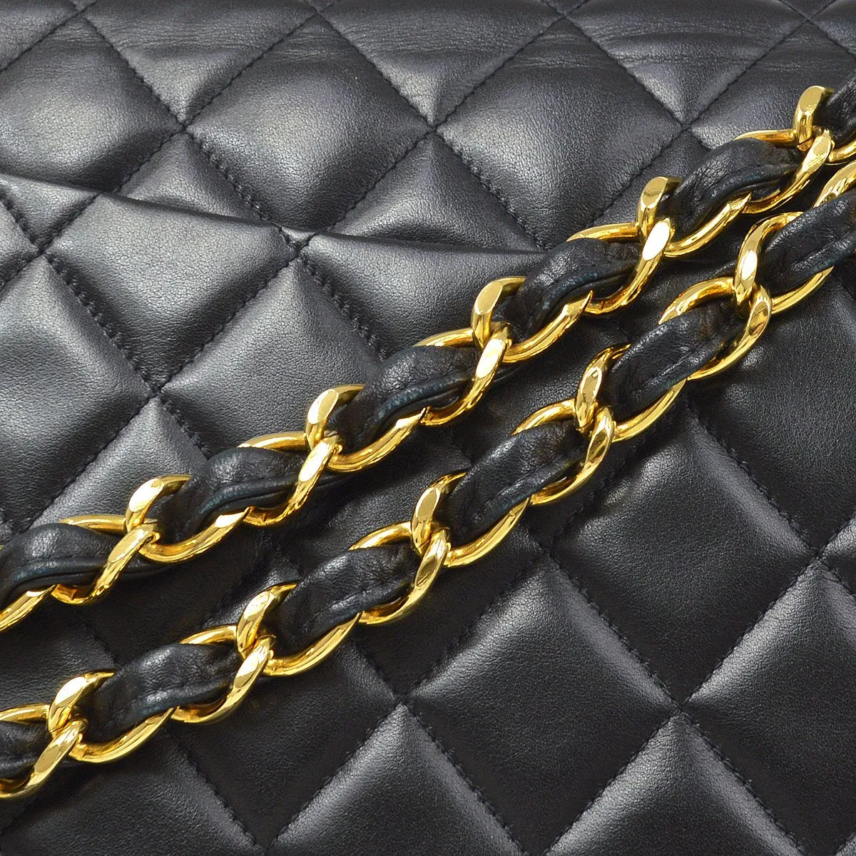 CHANEL 1994-1996 Classic Flap Maxi Black Lambskin 70770