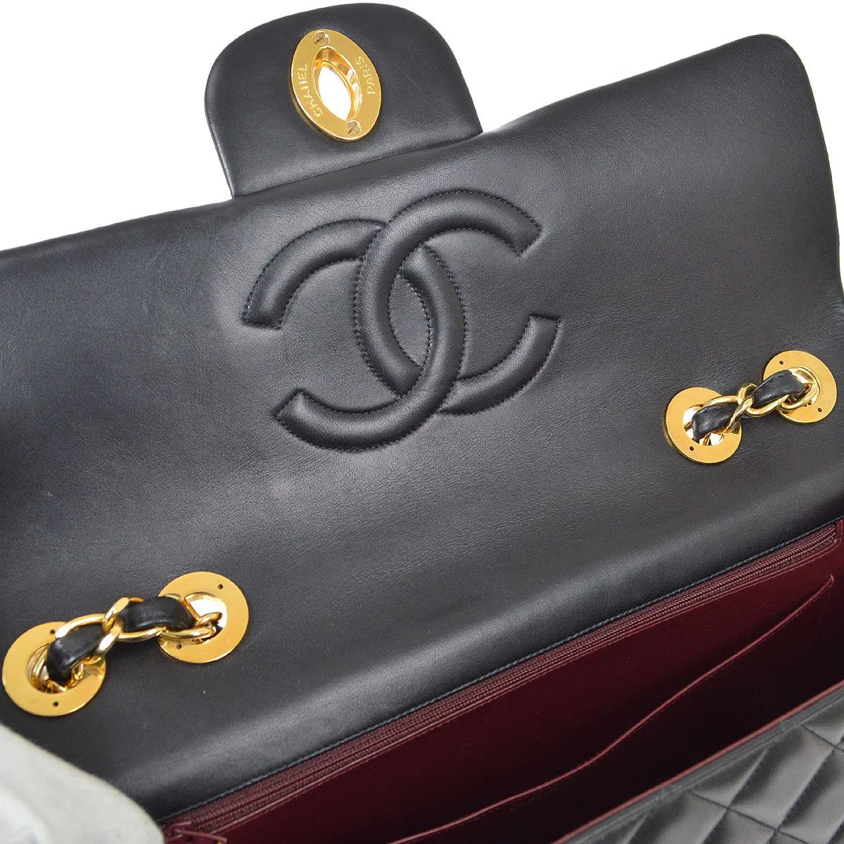 CHANEL 1994-1996 Classic Flap Maxi Black Lambskin 92994