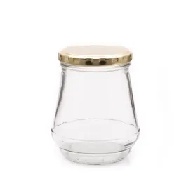 Consol 375ml Glass Jar Conical Gold Cap - BN0344