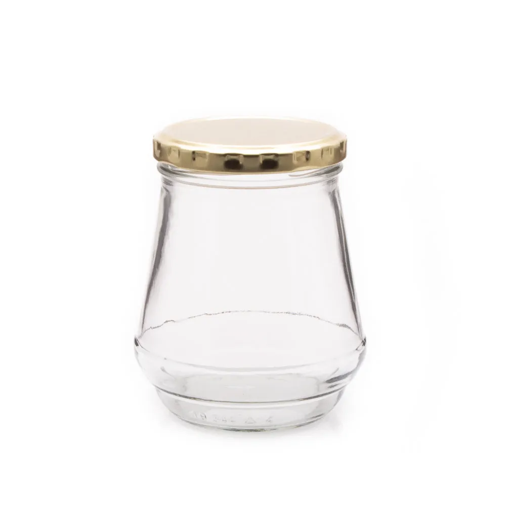 Consol 375ml Glass Jar Conical Gold Cap - BN0344