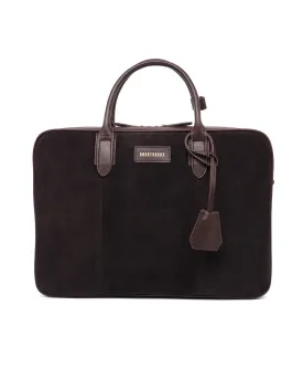 Dark Choco Suede Computer Briefcase