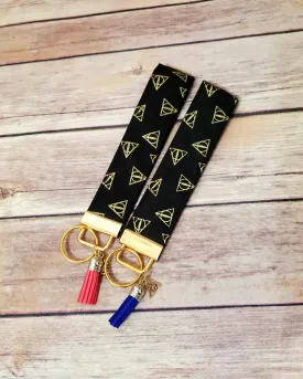 Deathly Hallows Fabric Keychain Wristlet Wrist Strap
