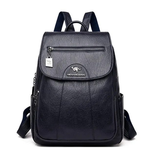 Designer Female Backpack High Quality Vintage Leather Backpacks for Women School Bag Travel Bagpack Ladies Sac A Dos Back Pack