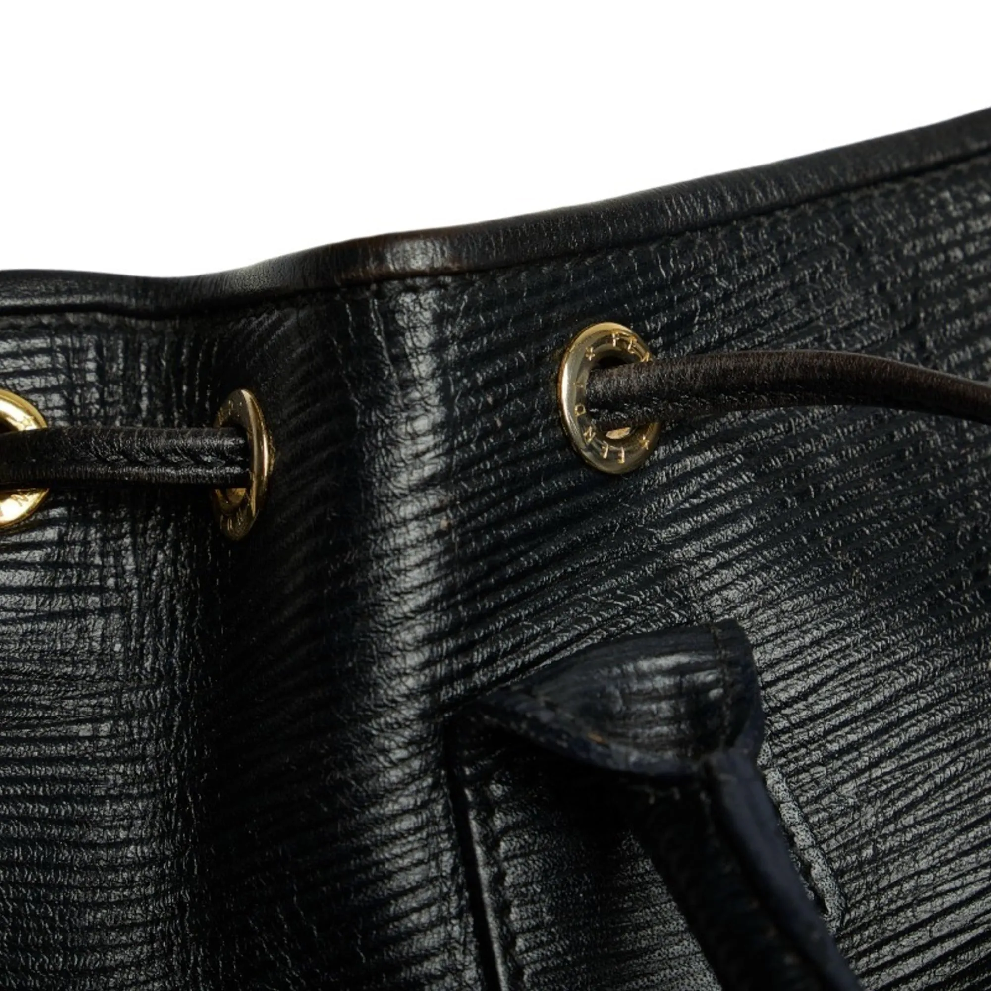 FENDI handbag shoulder bag black leather ladies